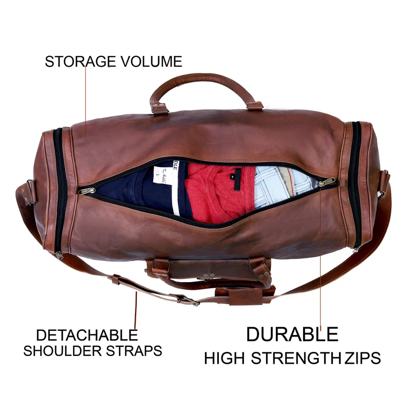 Braxton Genuine Leather Duffel Bag for Men