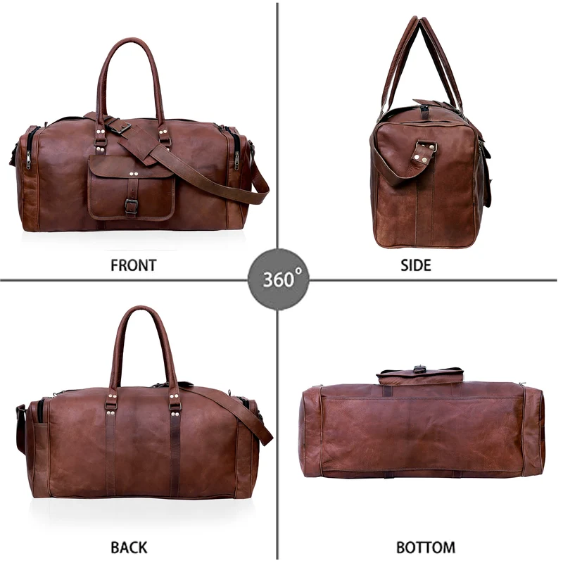 Braxton Genuine Leather Duffel Bag for Men