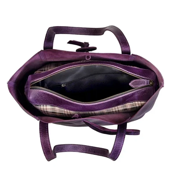 Verona Leather Tote Bag Combo - Purple