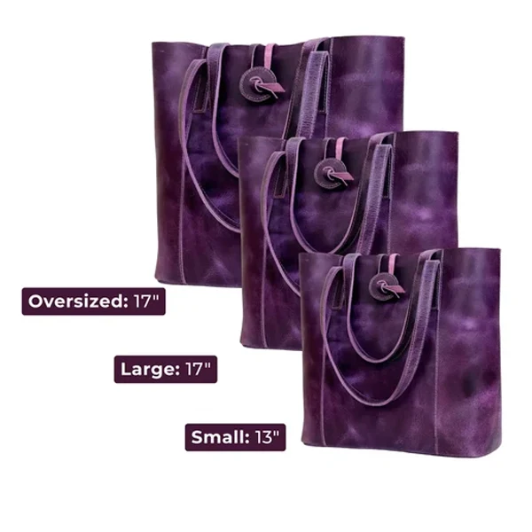 Verona Leather Tote Bag Combo - Purple