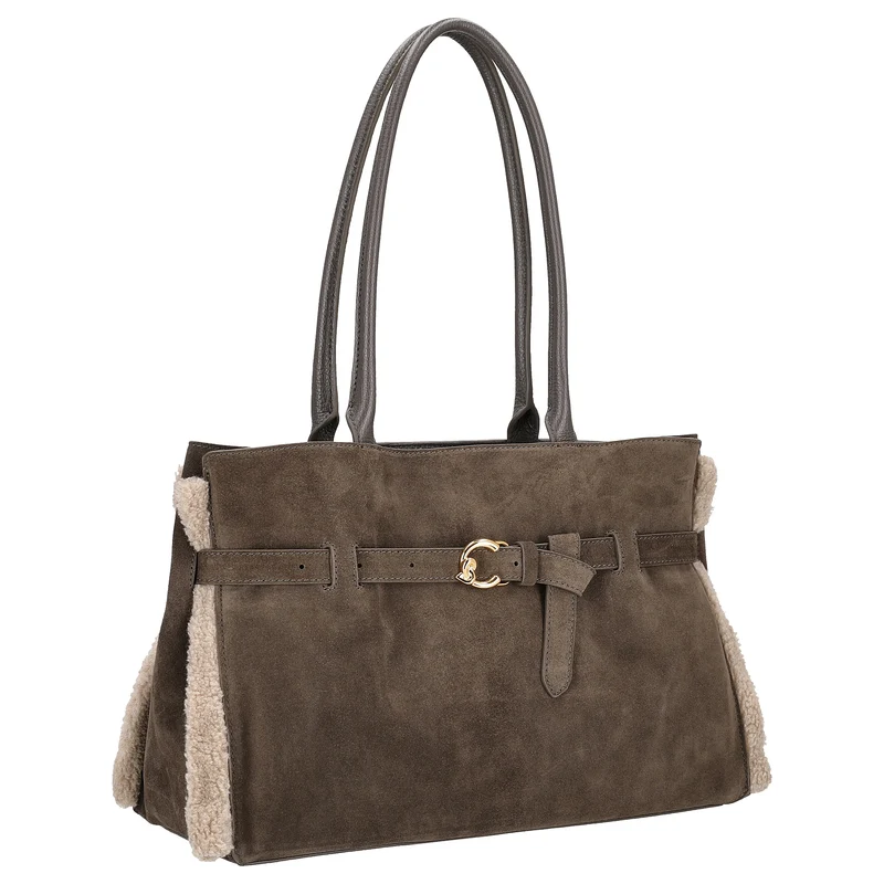 Coccinelle Sabine Soft - Schultertasche 36 cm (fango/wart.t/fan)