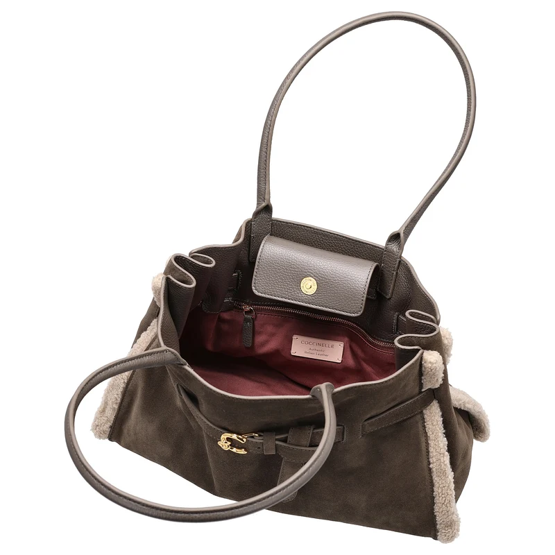 Coccinelle Sabine Soft - Schultertasche 36 cm (fango/wart.t/fan)