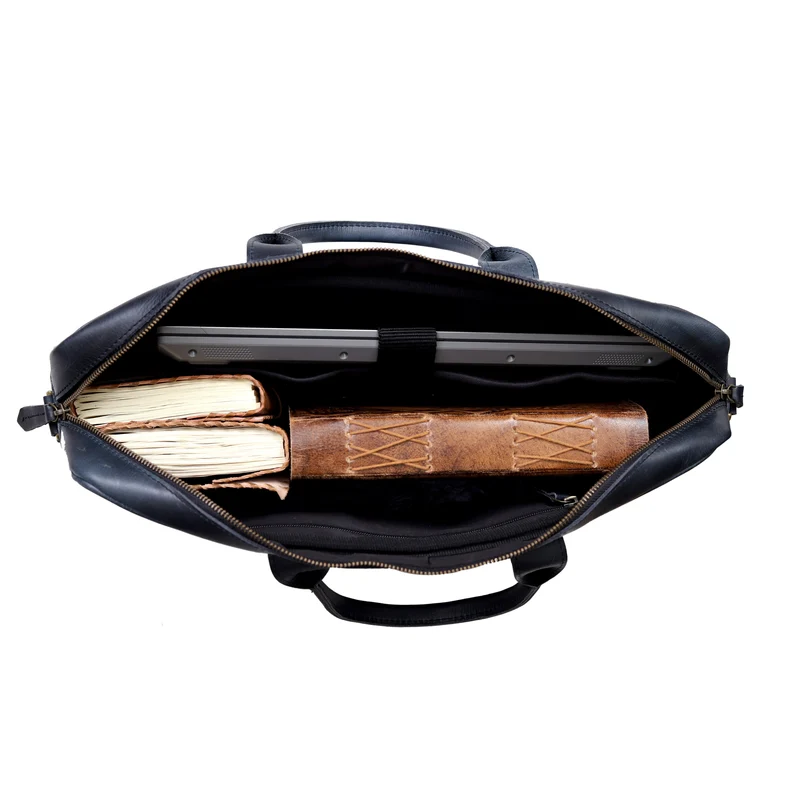 Parker Navy Buffalo Leather Briefcase