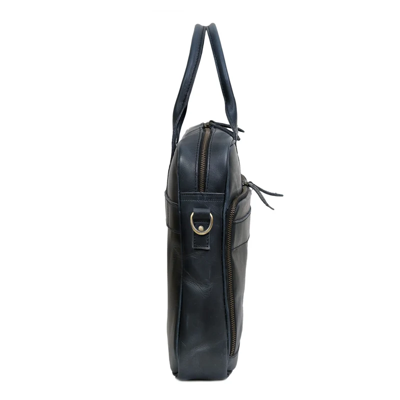 Parker Navy Buffalo Leather Briefcase