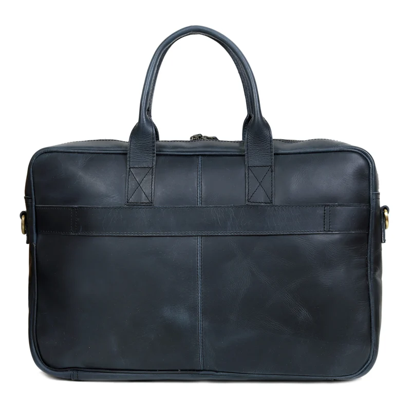 Parker Navy Buffalo Leather Briefcase