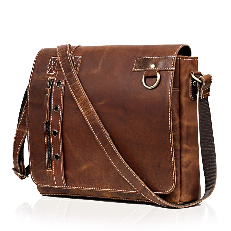 Foster Full Grain Leather Messenger Bag for Men