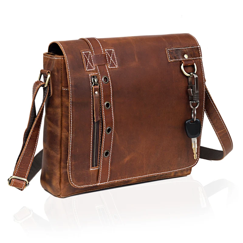 Foster Full Grain Leather Messenger Bag for Men