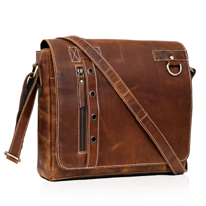 Foster Full Grain Leather Messenger Bag for Men