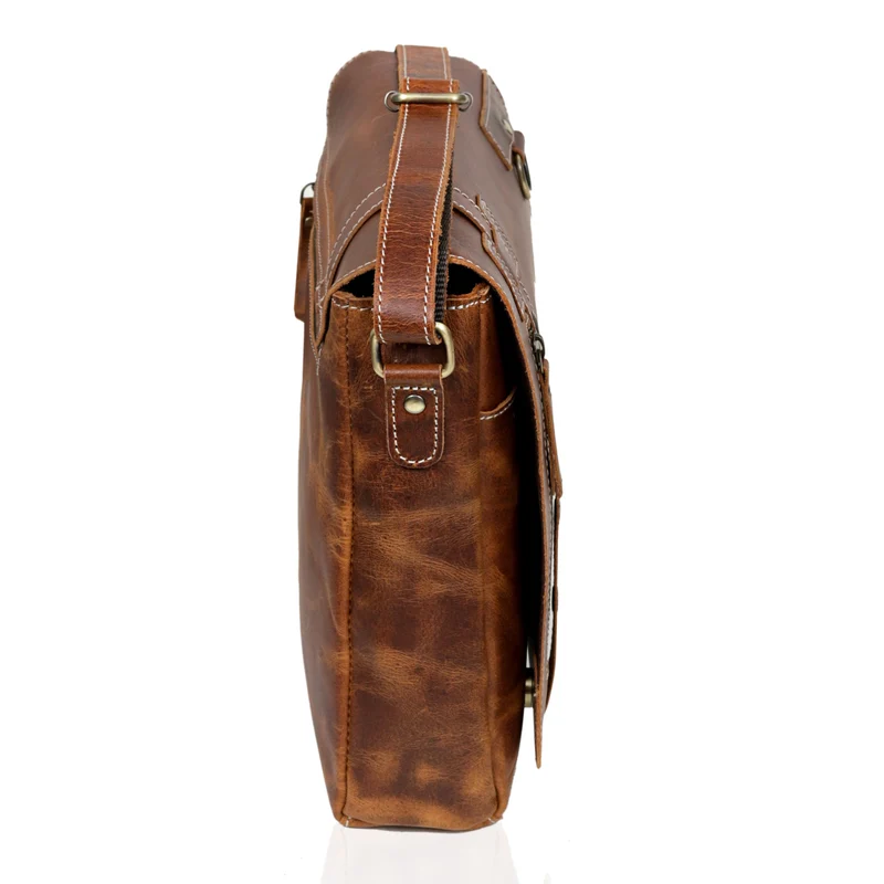 Foster Full Grain Leather Messenger Bag for Men