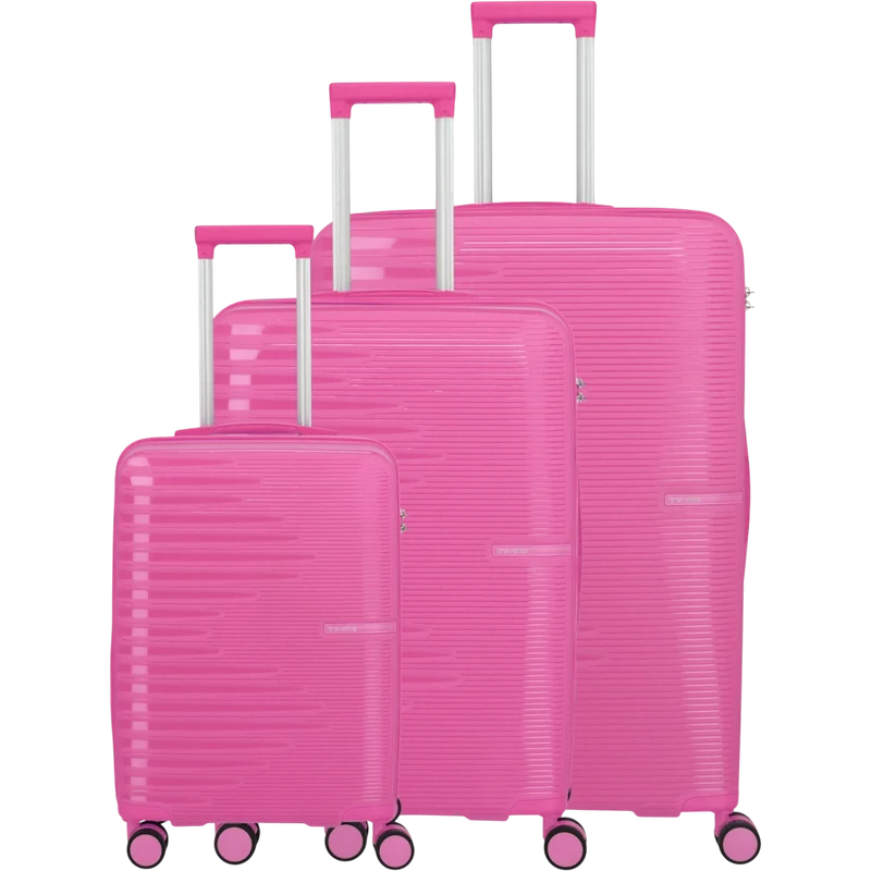 Travelite Pacific 4-Rollen-Koffer-Set 3tlg. L/M/S -pink