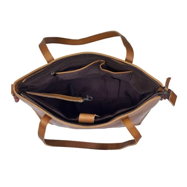 Montana Leather Tote Bag Combo - Tan