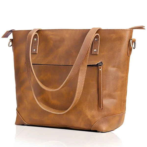Montana Leather Tote Bag Combo - Tan