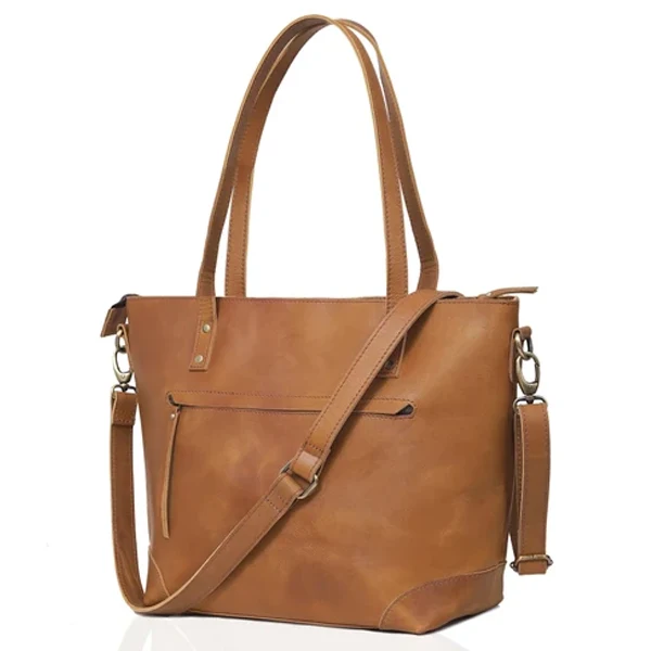 Montana Leather Tote Bag Combo - Tan