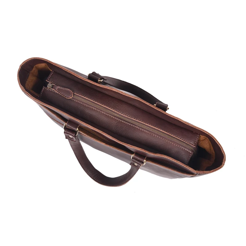 Women leather laptop tote