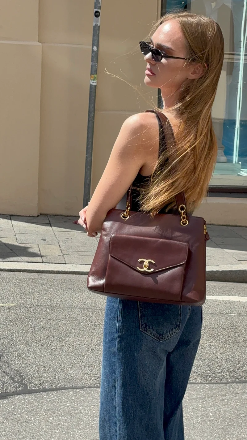 Chanel Vintage Timeless Tote, Burgunderrot, 1994