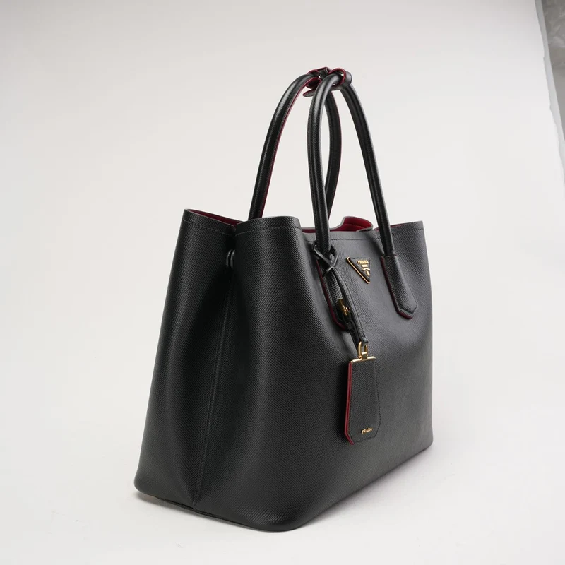 Prada Double Saffiano Medium Double Bag Schwarz