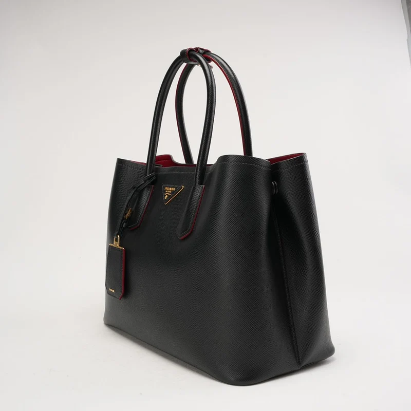 Prada Double Saffiano Medium Double Bag Schwarz