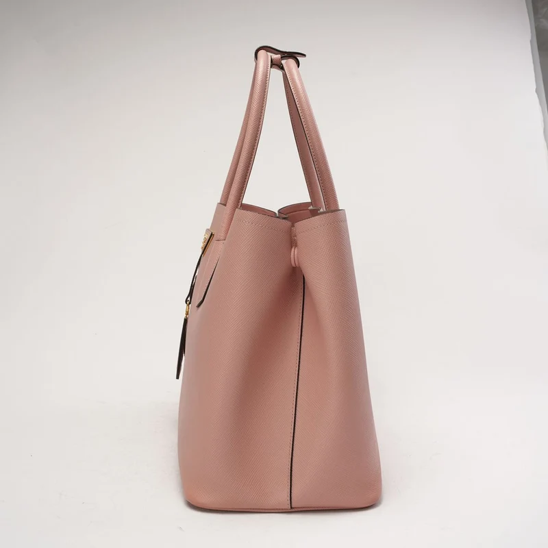 Prada Saffiano Leder Medium Doppeltasche Rosa