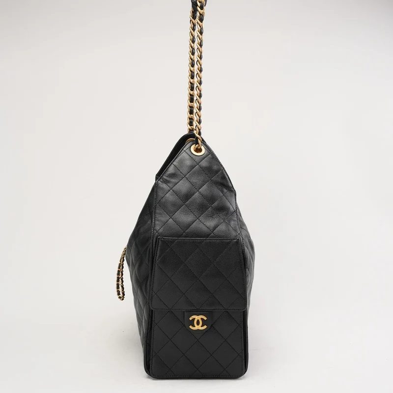 Chanel 25 Medium Caviar Gold-Tone Black 2025