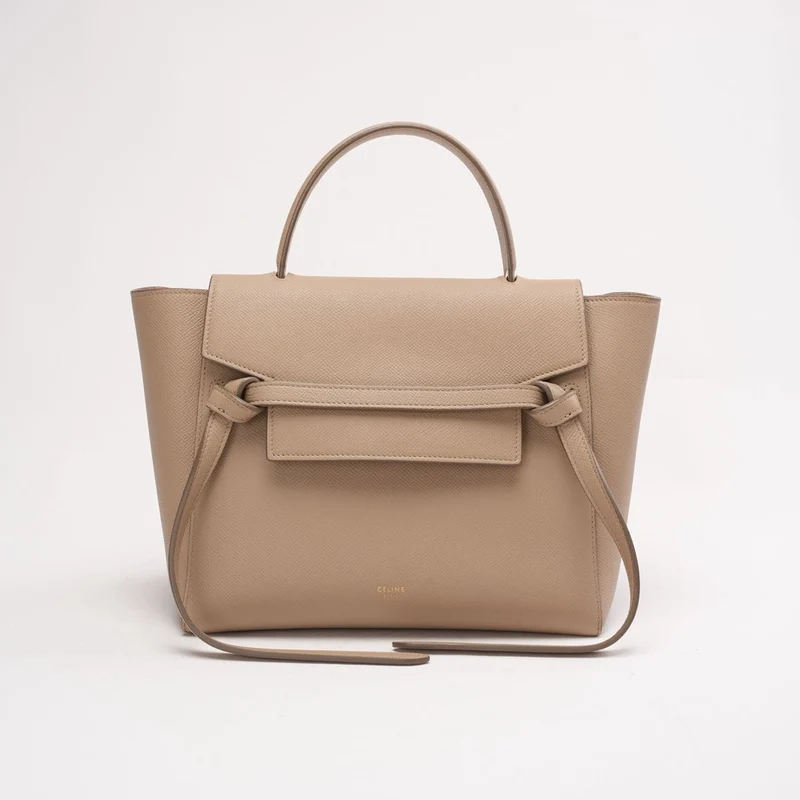 Celine Micro Belt aus genarbtem Kalbsleder, Taupe, 2017