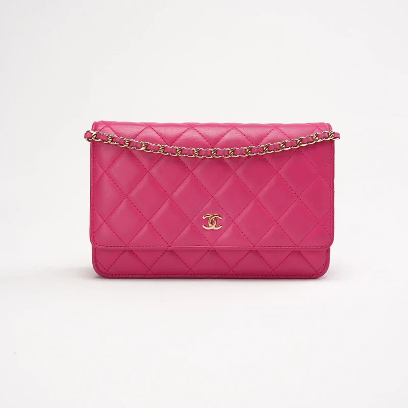 Chanel Wallet On Chain (WOC) Lammleder, Pink, 2017