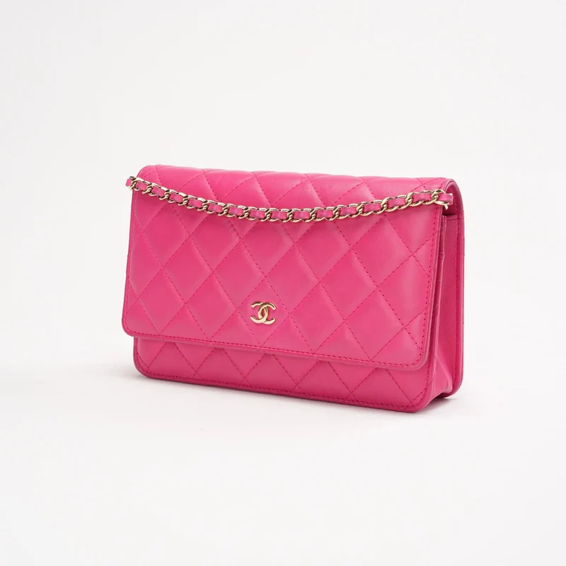Chanel Wallet On Chain (WOC) Lammleder, Pink, 2017