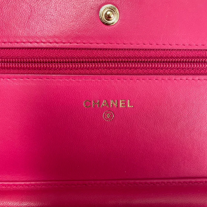 Chanel Wallet On Chain (WOC) Lammleder, Pink, 2017