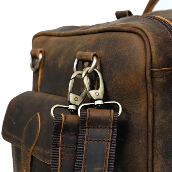 New Jersey Leather Duffel Bag - Vintage Brown