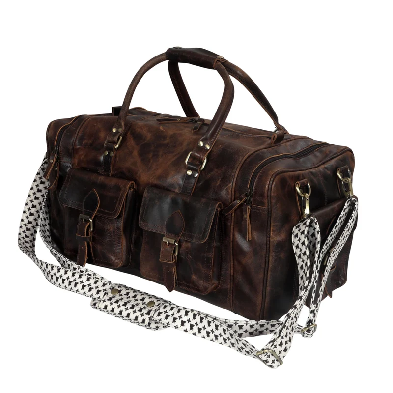 New Jersey Leather Duffel Bag - Vintage Brown
