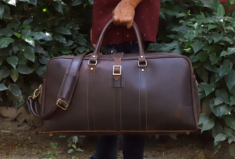 Leather Farm Travel Duffel Bag – Full Grain Leather Weekend Bag