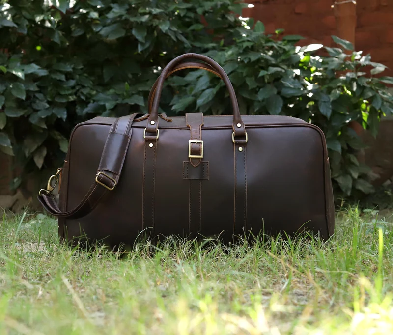 Leather Farm Travel Duffel Bag – Full Grain Leather Weekend Bag