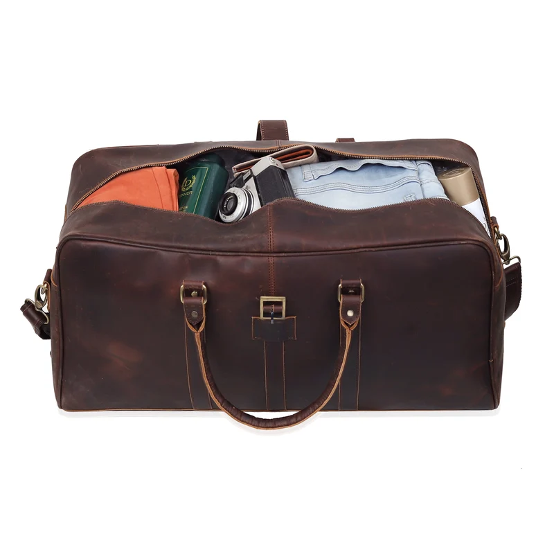 Leather Farm Travel Duffel Bag – Full Grain Leather Weekend Bag