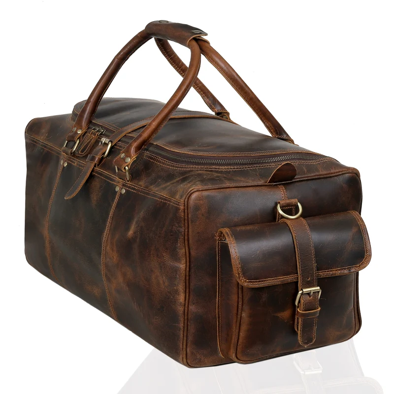 Brazilia Buffalo Leather Travel Duffel Bag