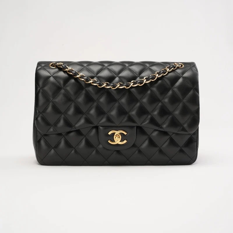 Chanel Classic Jumbo Double Flap Lamm Schwarz 2014