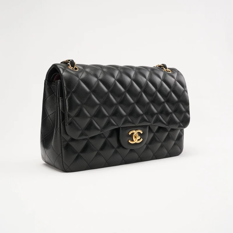 Chanel Classic Jumbo Double Flap Lamm Schwarz 2014