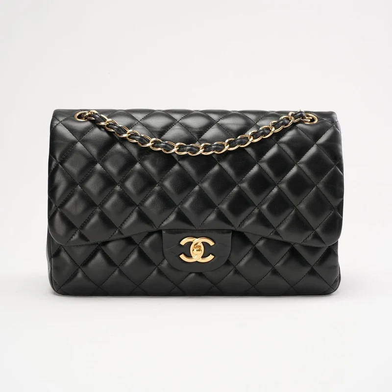 Chanel Timeless Jumbo Double Flap Lamm Schwarz 2011