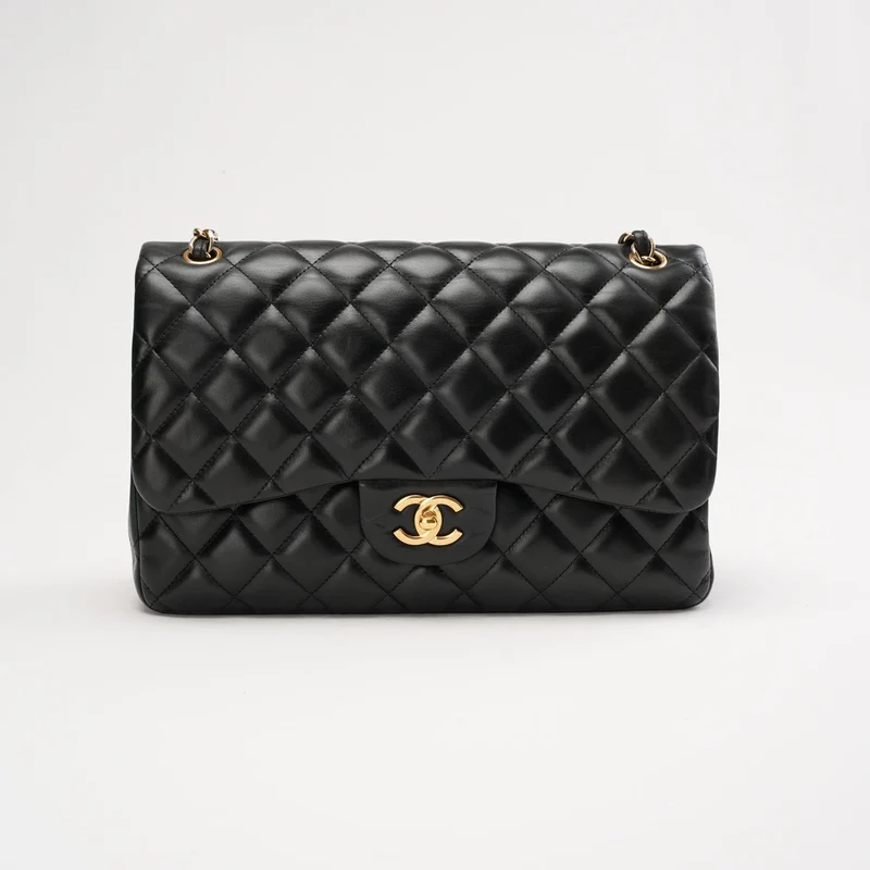 Chanel Timeless Jumbo Double Flap Lamm Schwarz 2011
