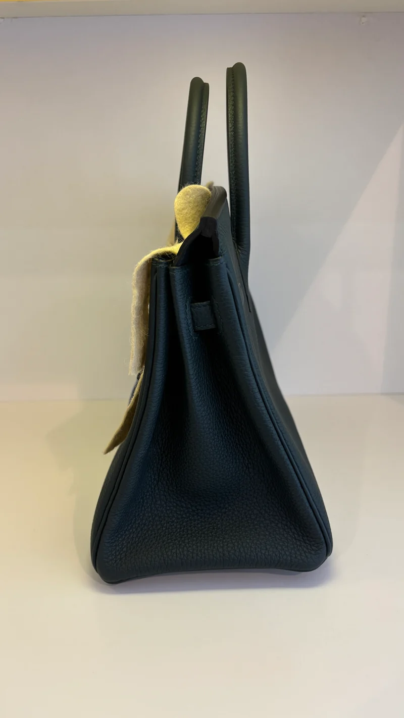 Hermes Birkin 25 Handtasche aus grünem Cyprès- und blauem Zellige Officier Togo-Leder 2018