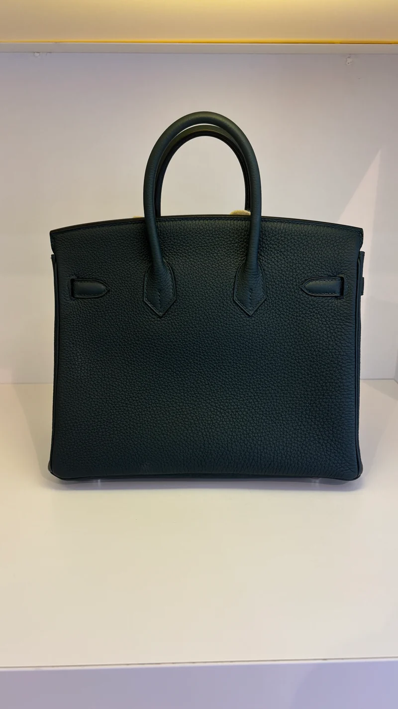 Hermes Birkin 25 Handtasche aus grünem Cyprès- und blauem Zellige Officier Togo-Leder 2018