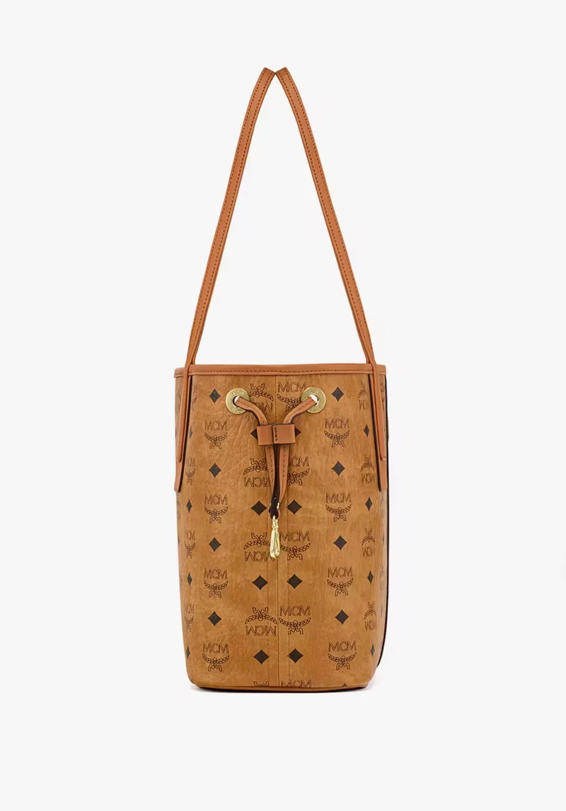 MCM Liz Wendeshopper In Visetos - Cognac