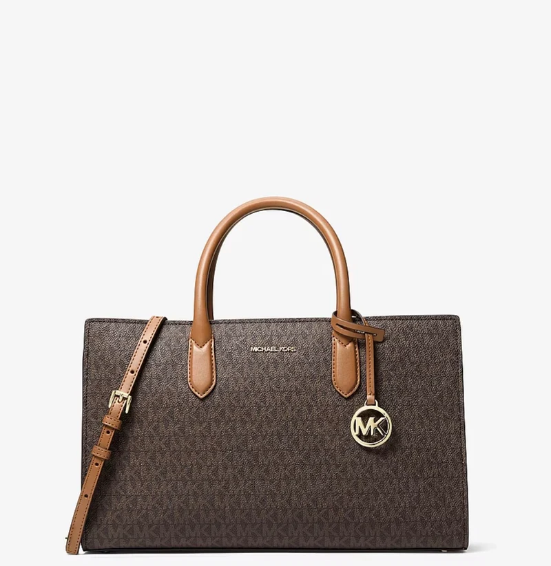 Michael Kors Scarlett Medium Signature Logo Satchel - brown