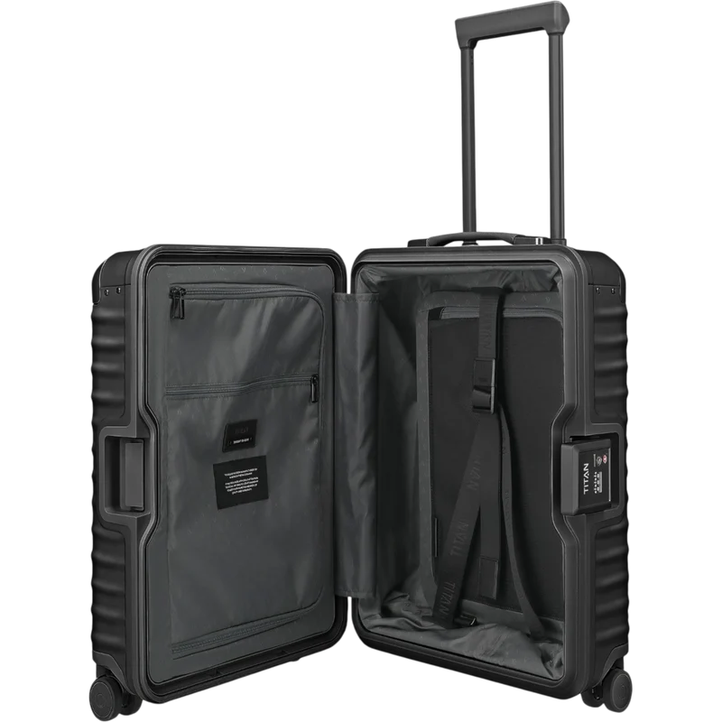 TITAN ETERNITY 4-Rollen-Kabinentrolley aus Aluminium 55 cm -black