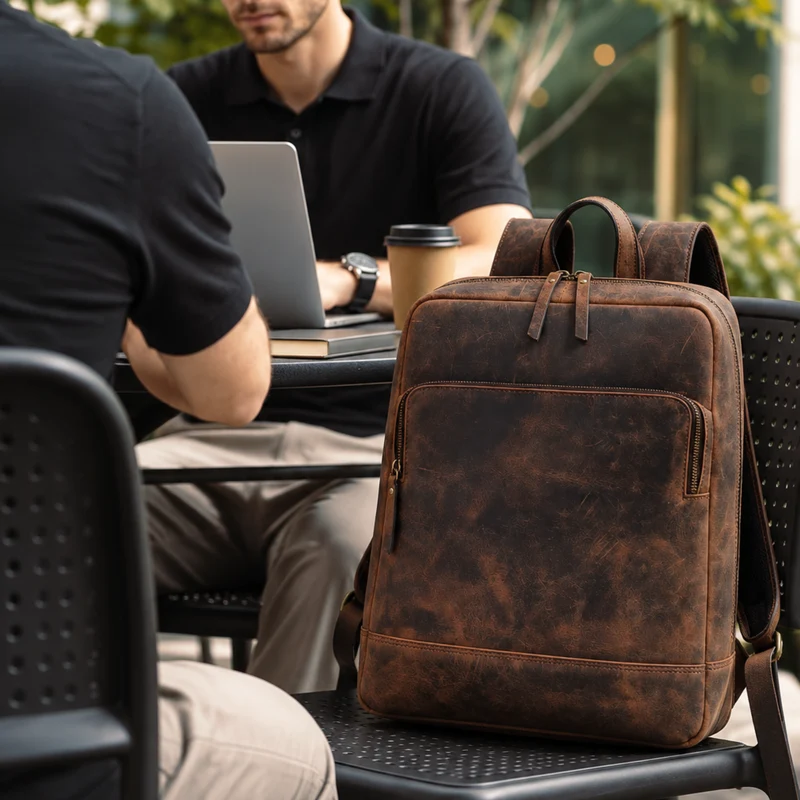 Madison Leather Laptop Travel Backpack for Men & Women