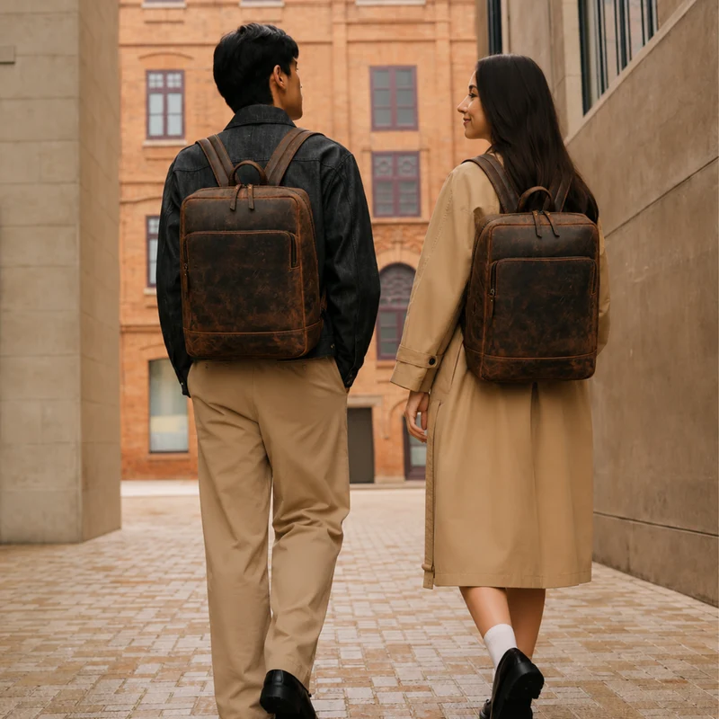 Madison Leather Laptop Travel Backpack for Men & Women
