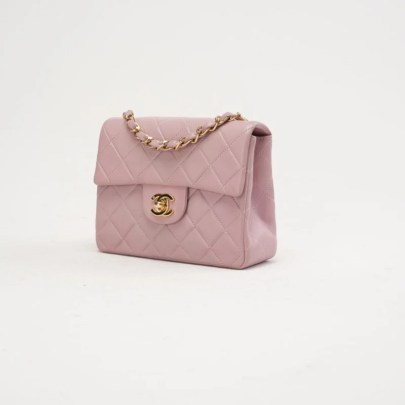Chanel Vintage Mini Square Classic Flap Pink 2002