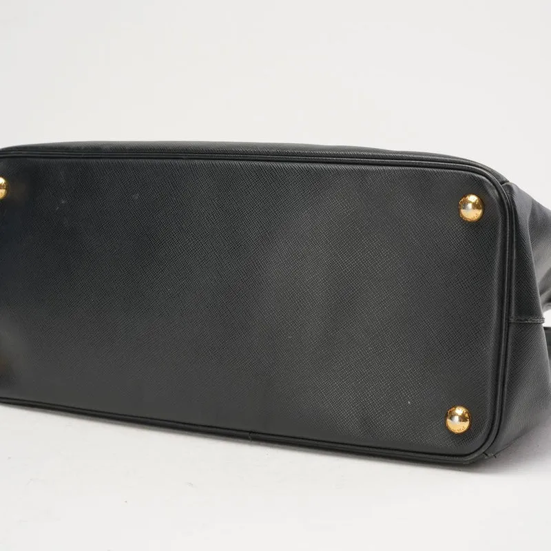 Prada Schwarze Saffiano Medium Galleria Zip Tote Leder