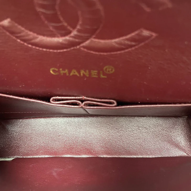 Chanel Vintage Medium Classic Double Flap Leder Schwarz 1999