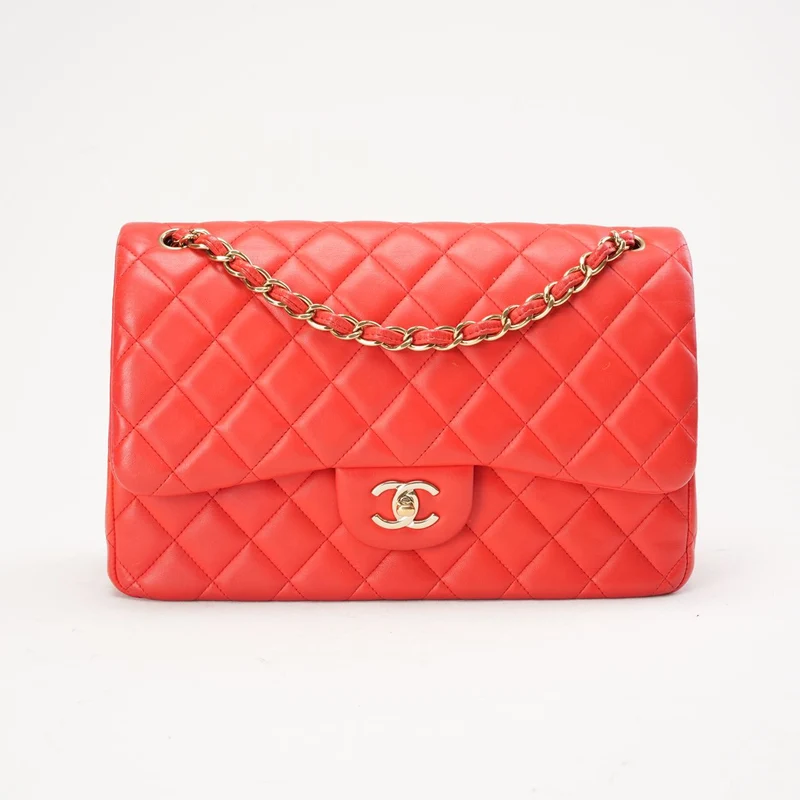 Chanel Classic Jumbo Double Flap Lammleder Rot 2017