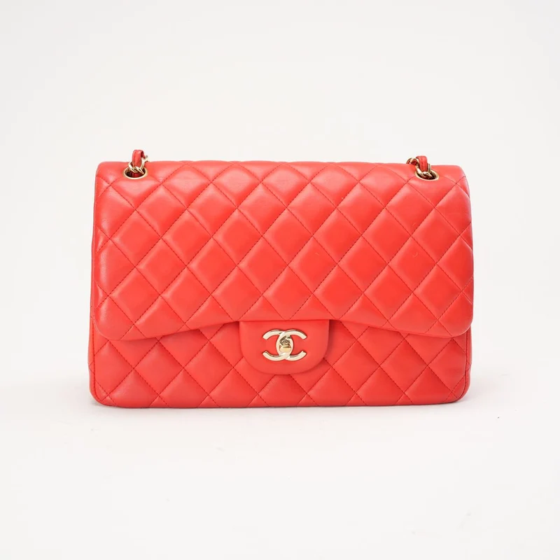Chanel Classic Jumbo Double Flap Lammleder Rot 2017