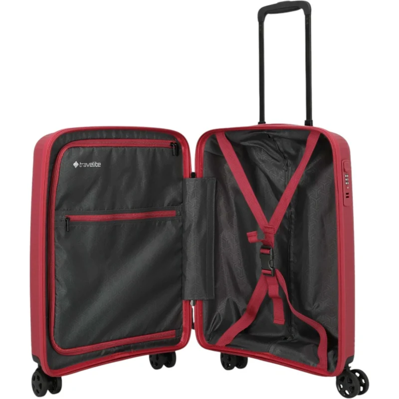 Travelite Air Stripe 4-Rollen-Bordtrolley S 55 cm -Red